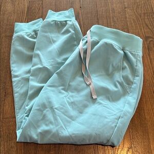 FIGS Zamora jogger scrub pants L petite length sea glass color